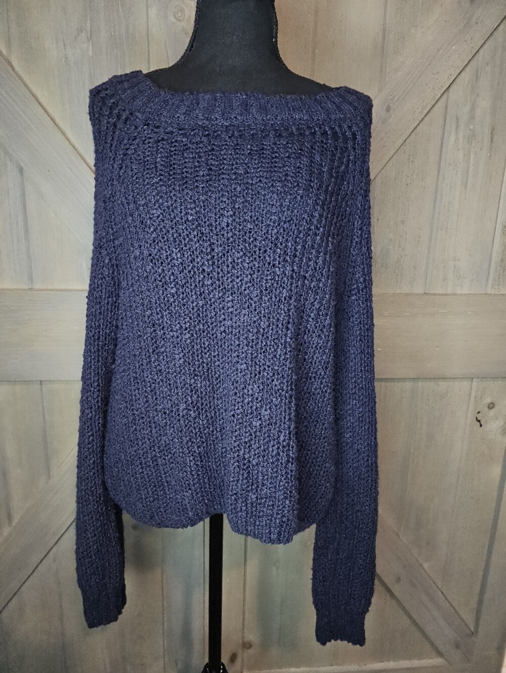 Aeropostale Women's Large Navy Blue Knit Sweater sz Large